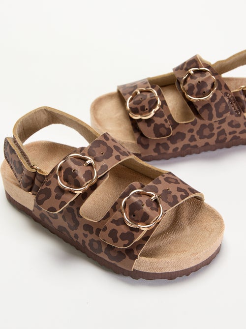 Double-strap sandals with 'leopard' print - Kiabi