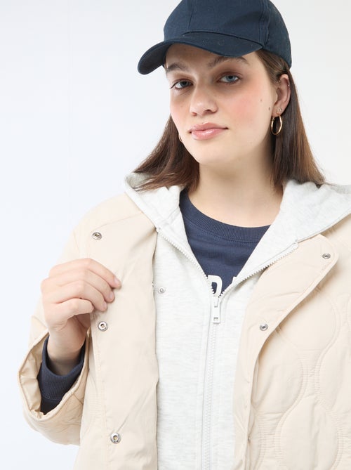 Doudoune à capuche avec plastron intérieur en molleton amovible - Kiabi