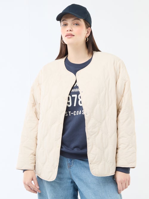 Doudoune à capuche avec plastron intérieur en molleton amovible - Kiabi