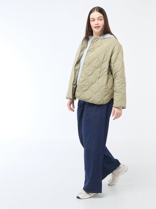 Doudoune à capuche avec plastron intérieur en molleton amovible - Kiabi