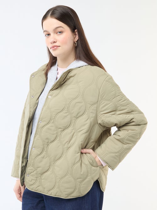 Doudoune à capuche avec plastron intérieur en molleton amovible - Kiabi
