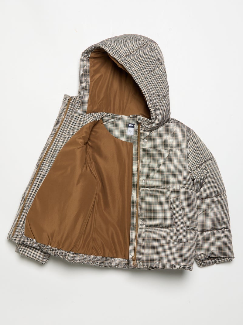 Doudoune à capuche Gris - Kiabi