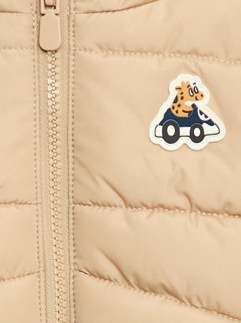 Doudoune à capuche matelassée sans manches Beige - Kiabi