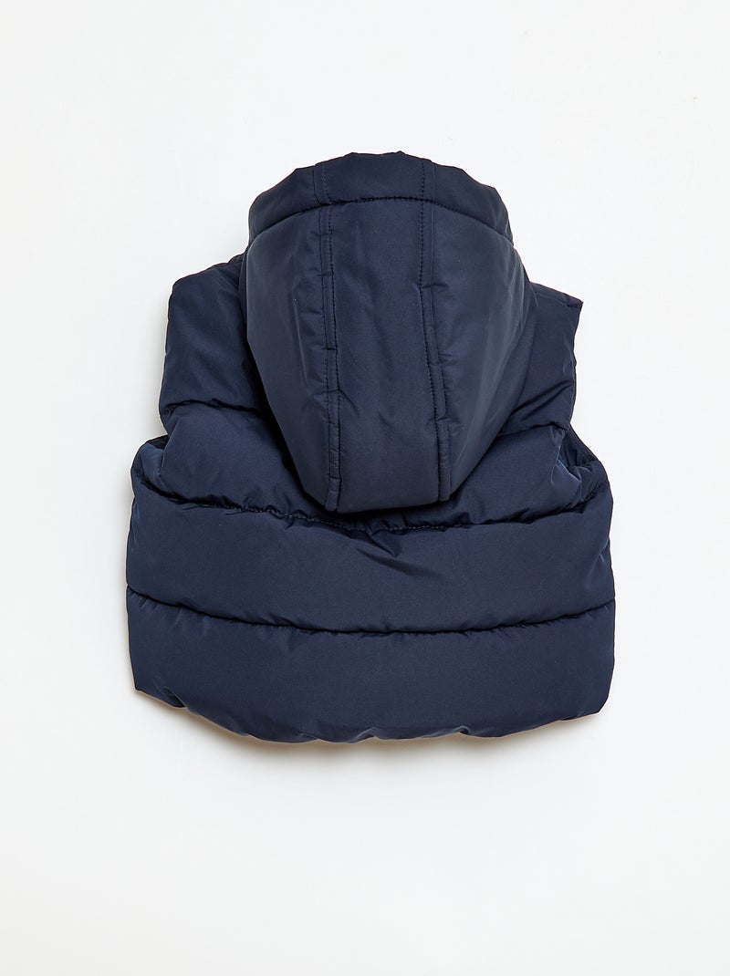 Doudoune à capuche matelassée sans manches Bleu marine - Kiabi