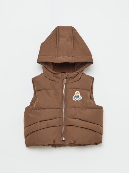 Doudoune à capuche matelassée sans manches - Kiabi
