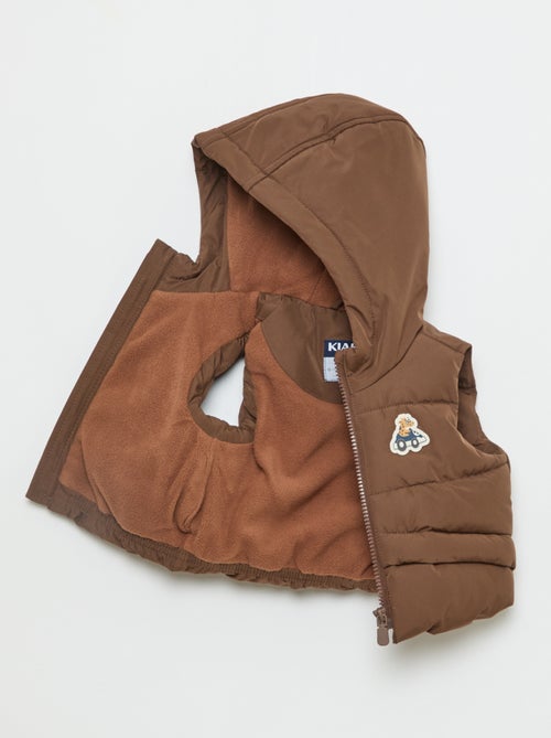 Doudoune à capuche matelassée sans manches - Kiabi