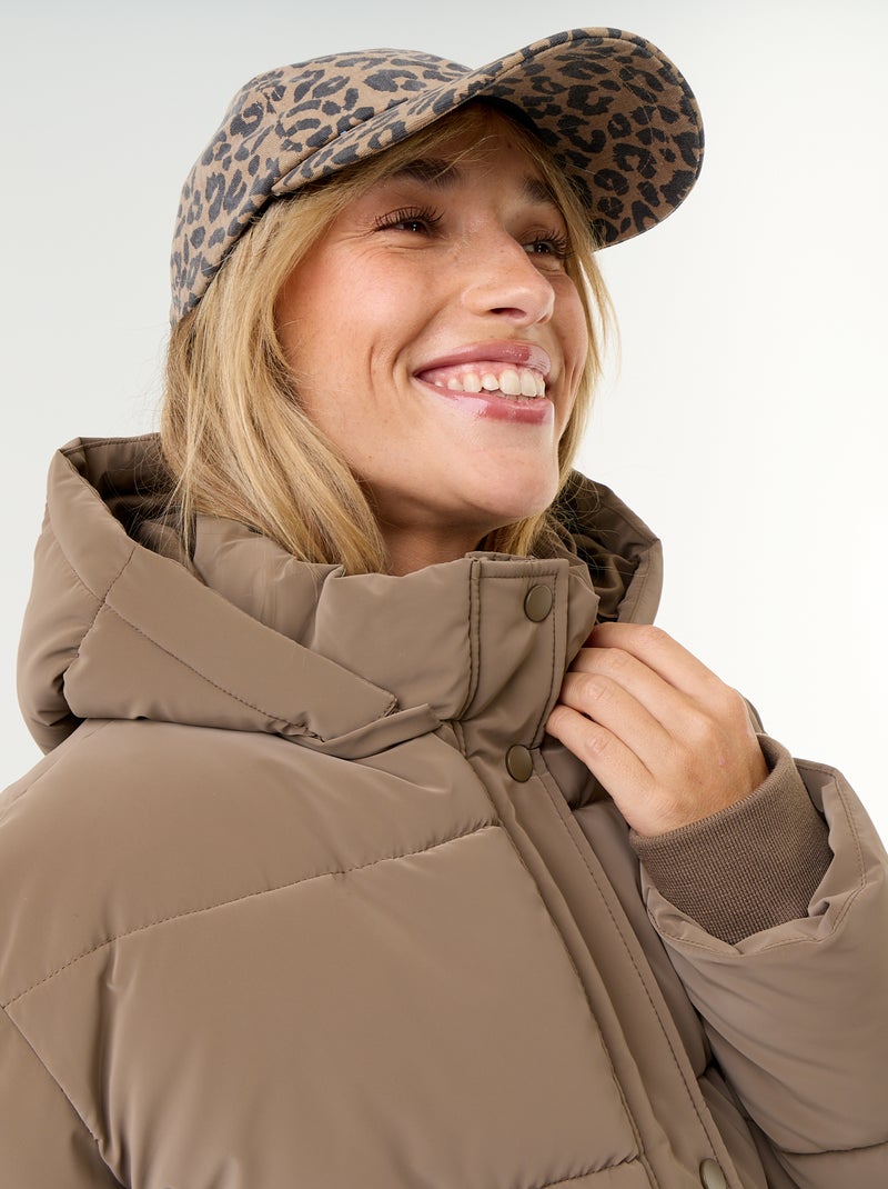 Doudoune chaude effet velouté Marron - Kiabi