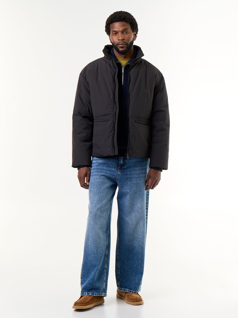 Doudoune col montant emmanchures raglan Noir - Kiabi
