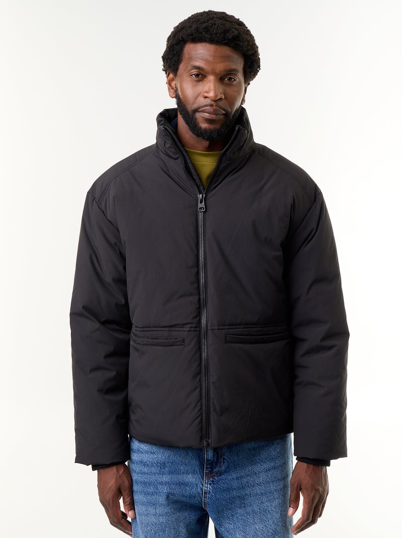 Doudoune col montant emmanchures raglan Noir - Kiabi