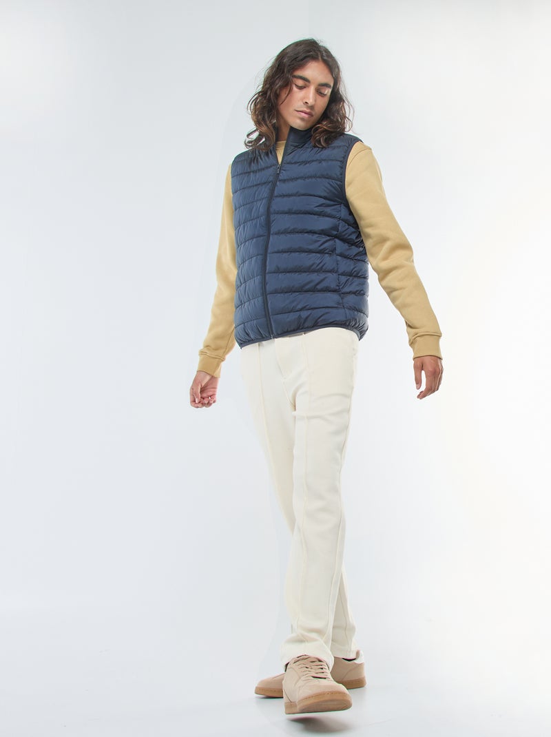 Doudoune déperlante sans manches unie Bleu - Kiabi