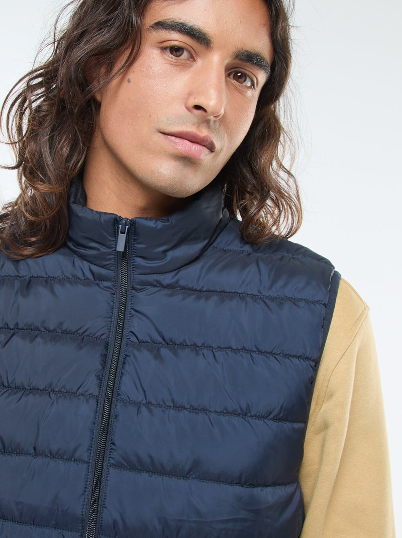 Doudoune déperlante sans manches unie Bleu - Kiabi