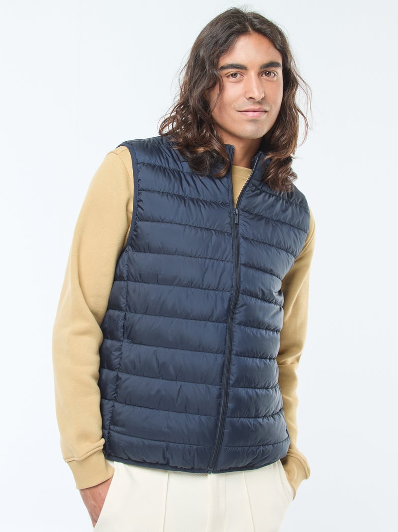 Doudoune déperlante sans manches unie Bleu - Kiabi