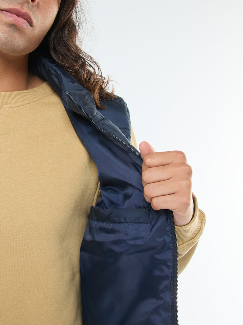 Doudoune déperlante sans manches unie Bleu - Kiabi