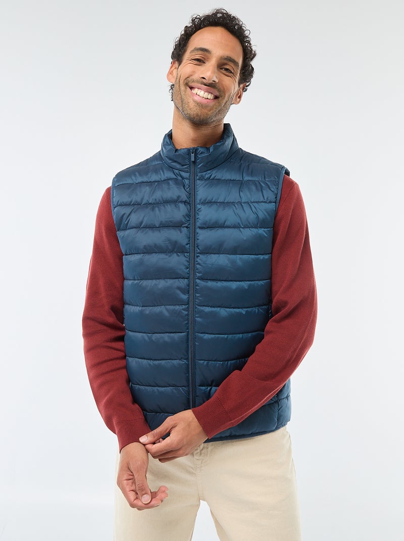 Doudoune déperlante sans manches unie Bleu - Kiabi