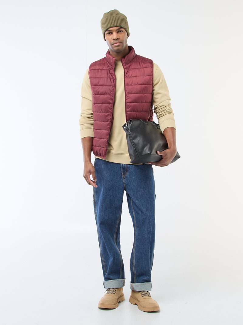 Doudoune déperlante sans manches unie Bordeaux - Kiabi