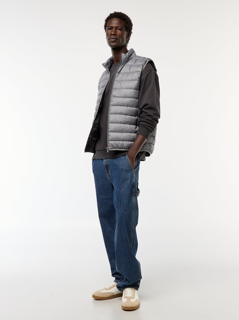 Doudoune déperlante sans manches unie Gris - Kiabi