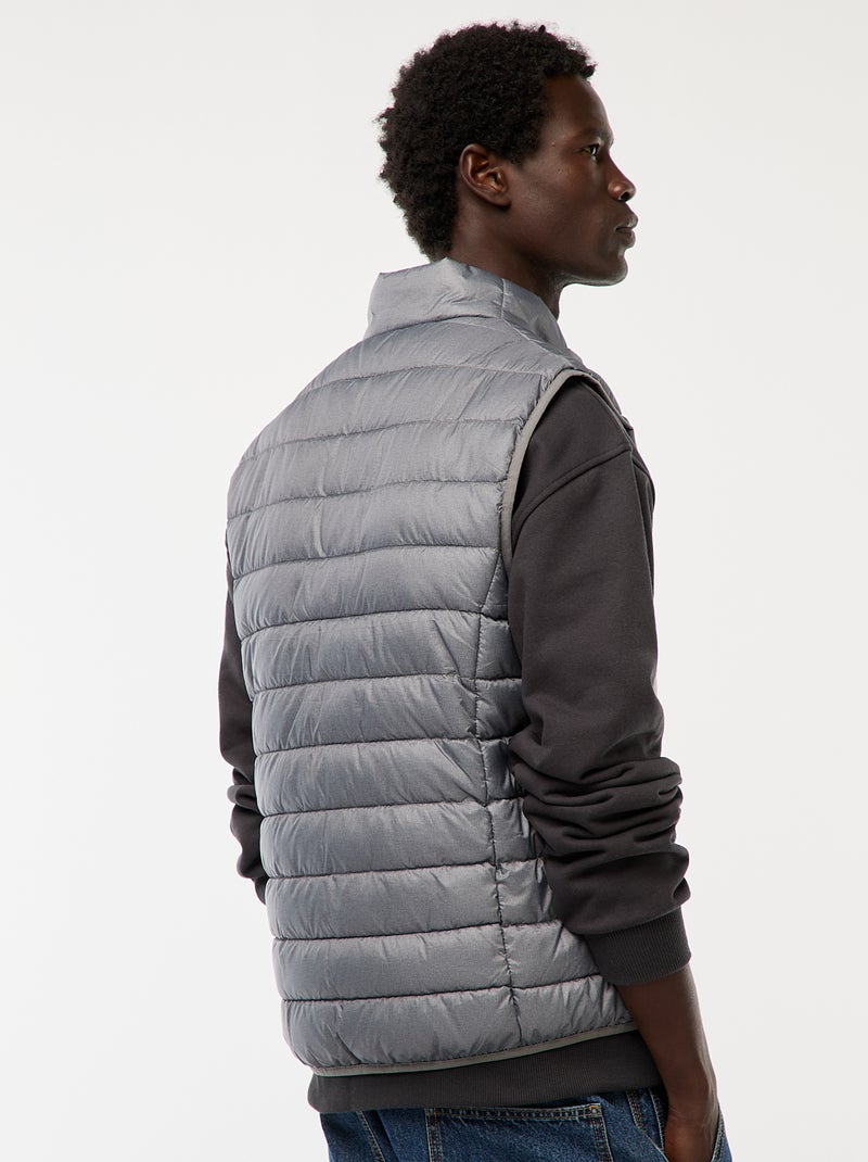 Doudoune déperlante sans manches unie Gris - Kiabi
