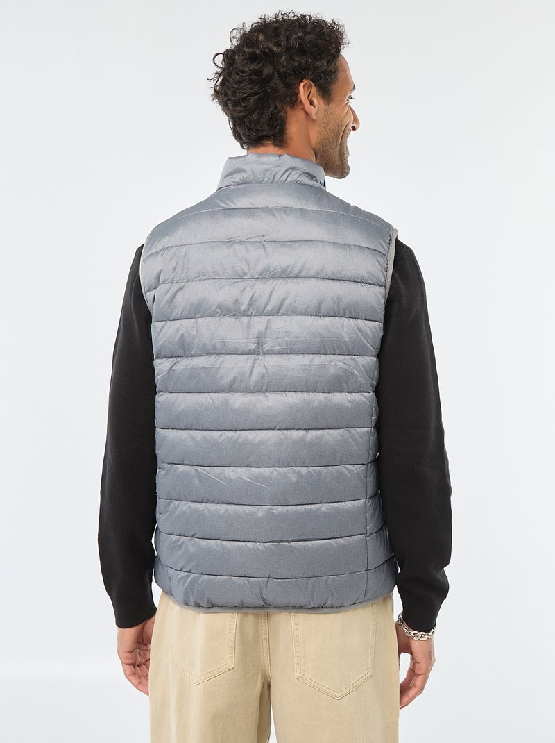 Doudoune déperlante sans manches unie Gris - Kiabi