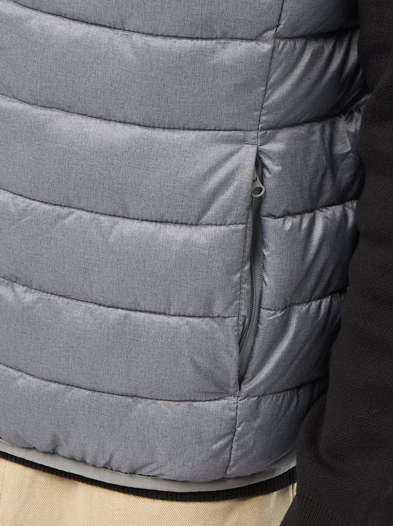 Doudoune déperlante sans manches unie Gris - Kiabi