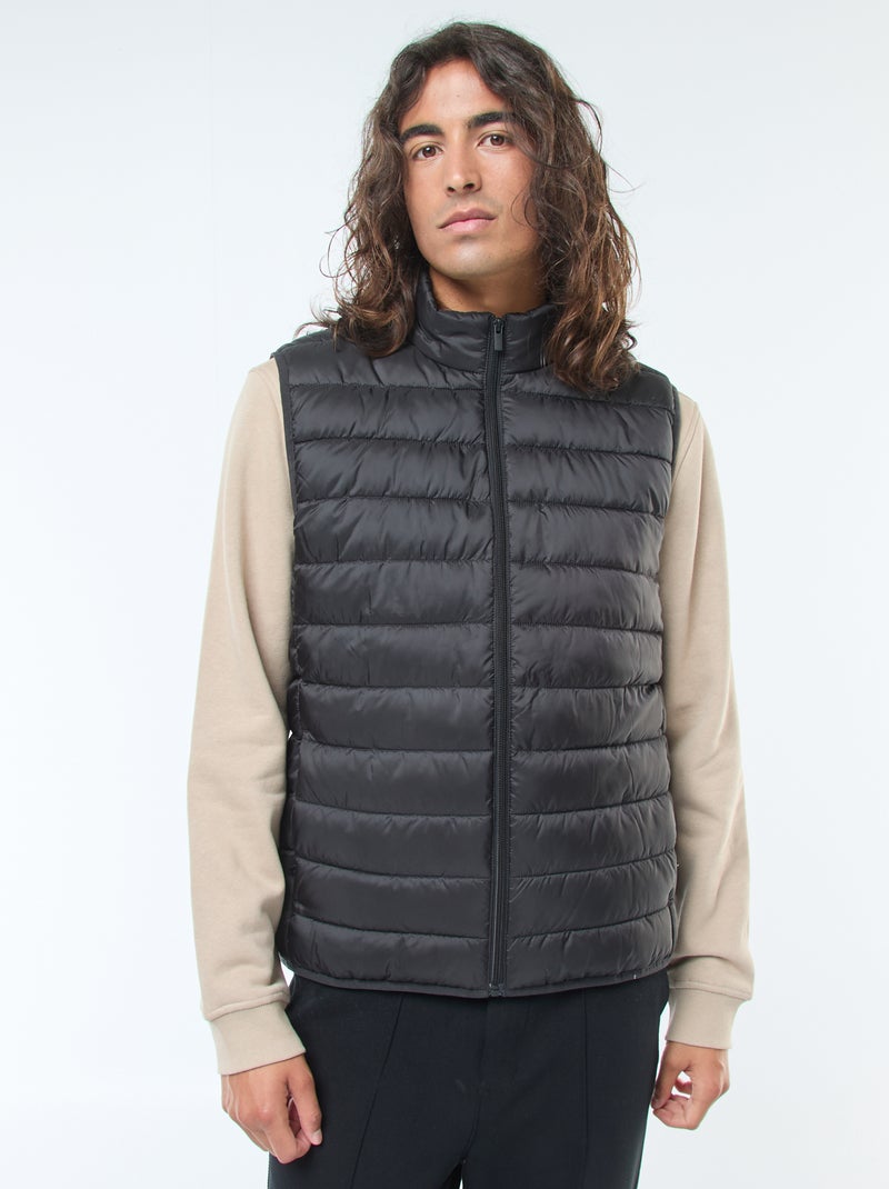 Doudoune déperlante sans manches unie Noir - Kiabi