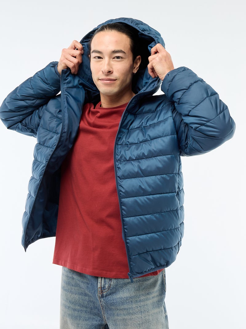 Doudoune légère à capuche Bleu - Kiabi