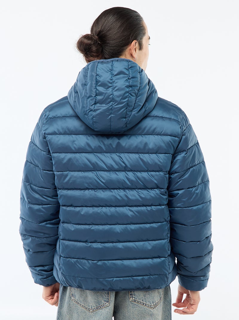 Doudoune légère à capuche Bleu - Kiabi