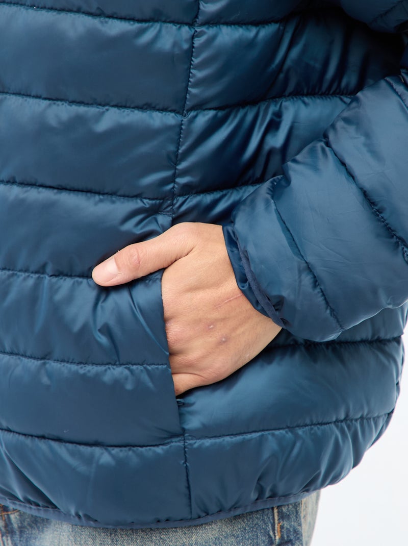 Doudoune légère à capuche Bleu - Kiabi