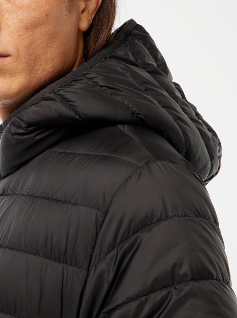 Doudoune légère à capuche Noir - Kiabi