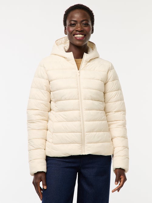 Doudoune légère à capuche unie - Kiabi