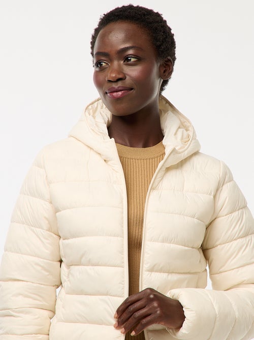 Doudoune légère à capuche unie - Kiabi