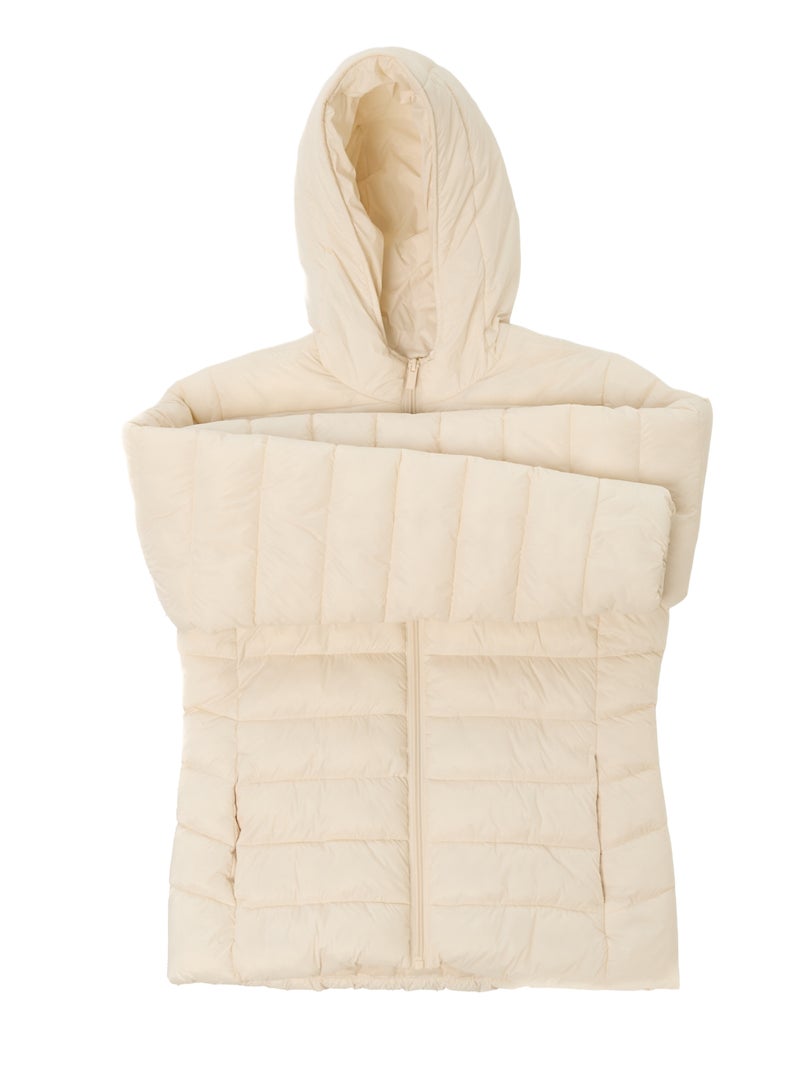 Doudoune légère à capuche unie Blanc - Kiabi