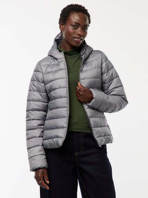 Doudoune légère à capuche unie - Kiabi