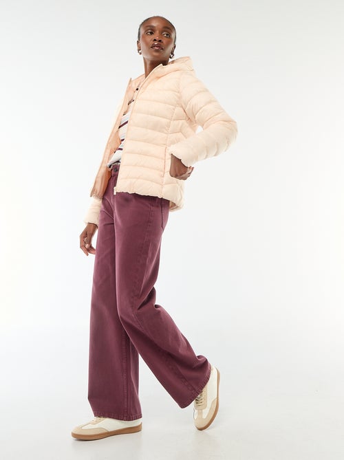 Doudoune légère à capuche unie - Kiabi