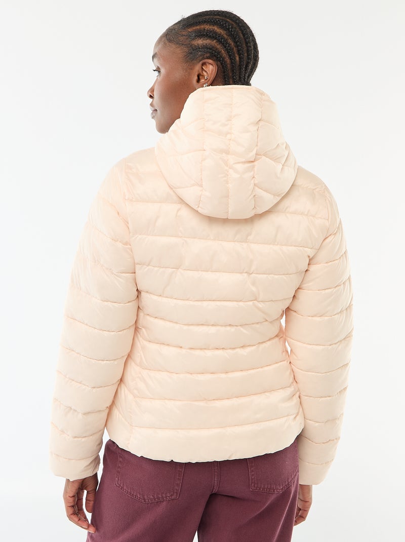 Doudoune légère à capuche unie Rose - Kiabi