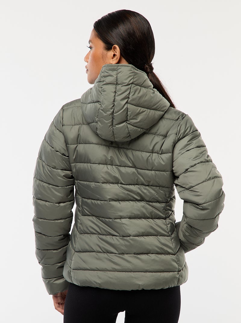 Doudoune légère à capuche unie Vert - Kiabi