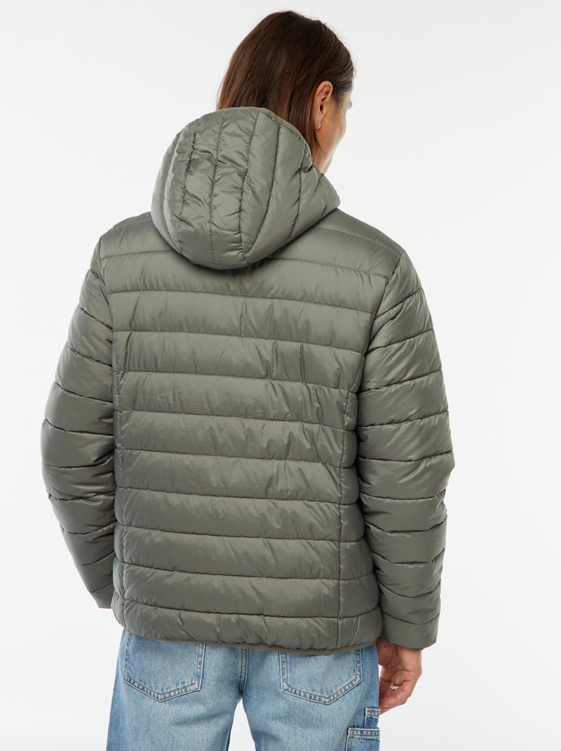 Doudoune légère à capuche Vert - Kiabi