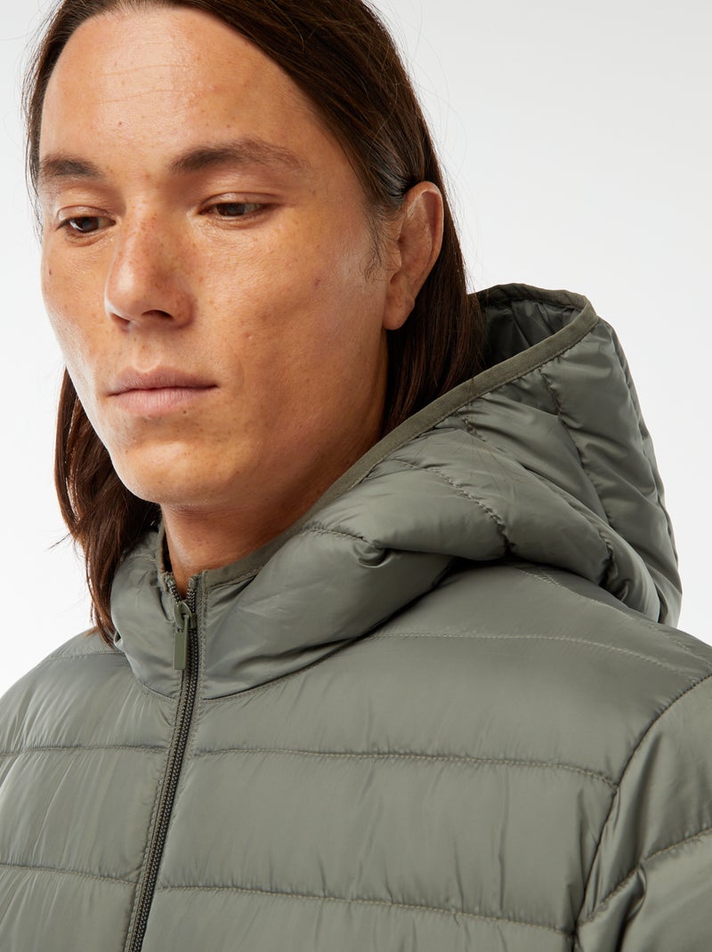 Doudoune légère à capuche Vert - Kiabi