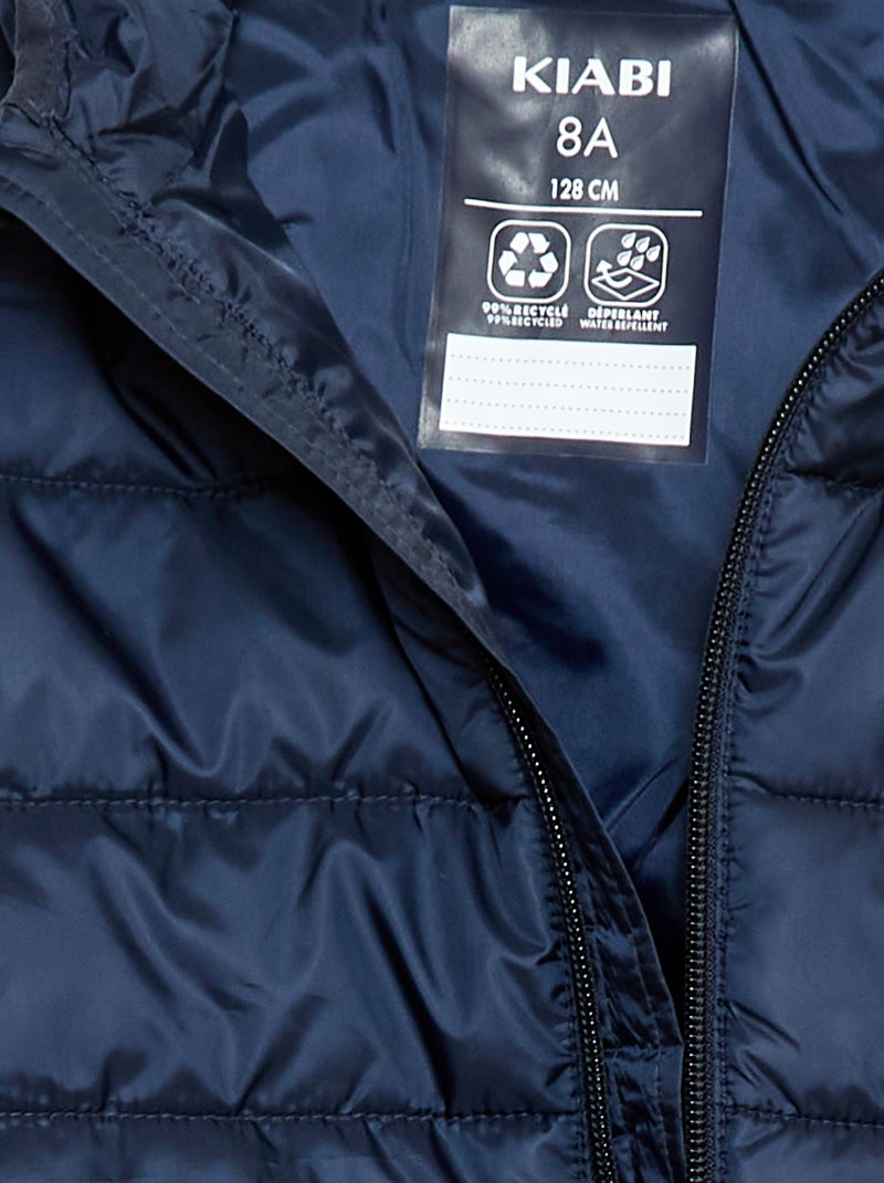 Doudoune légère avec capuche Bleu - Kiabi