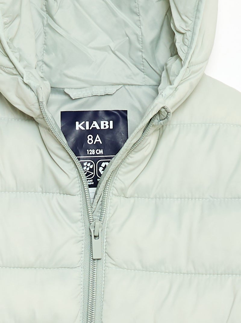 Doudoune légère avec capuche Vert - Kiabi