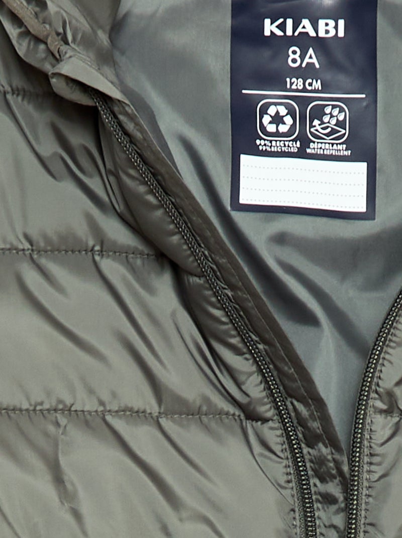 Doudoune légère avec capuche Vert - Kiabi