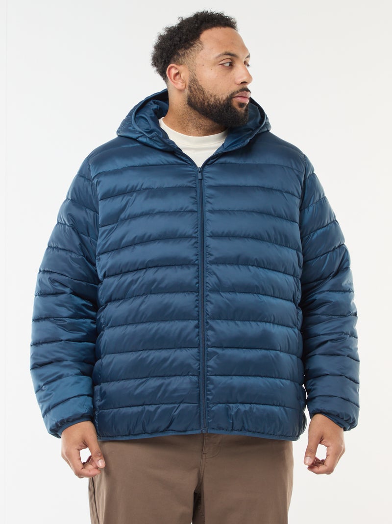 Doudoune légère matelassée avec capuche Bleu - Kiabi