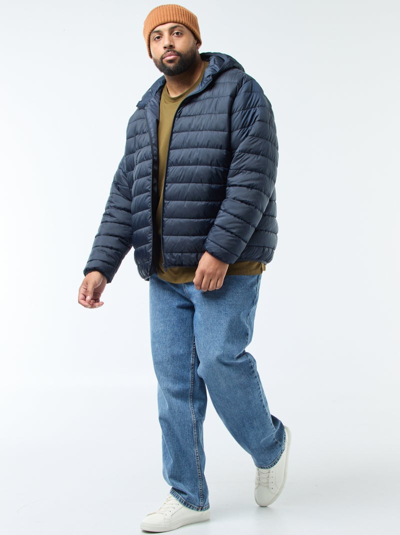 Doudoune légère matelassée avec capuche Bleu marine - Kiabi