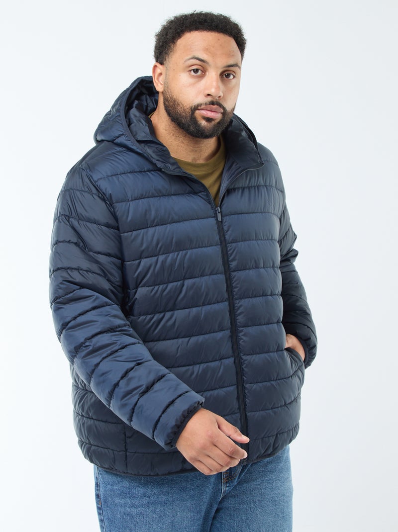 Doudoune légère matelassée avec capuche Bleu marine - Kiabi