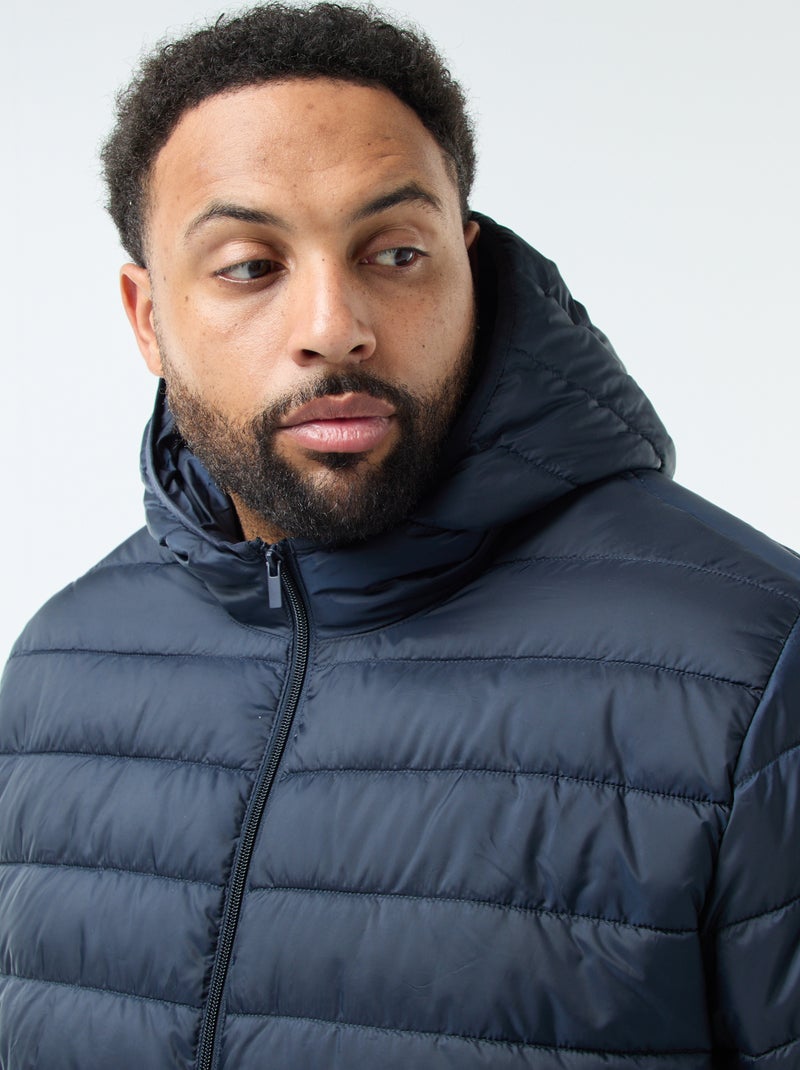 Doudoune légère matelassée avec capuche Bleu marine - Kiabi