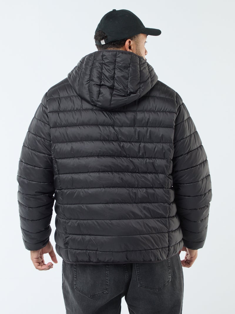 Doudoune légère matelassée avec capuche Noir - Kiabi