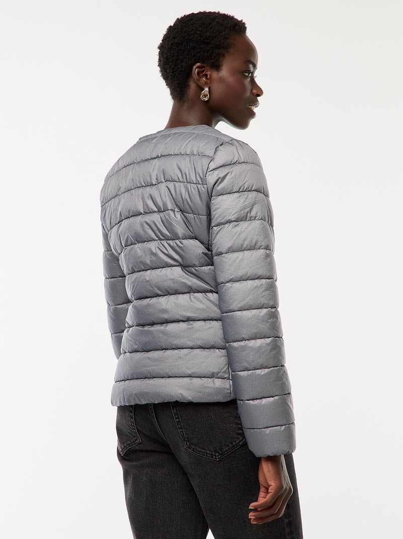 Doudoune légère matelassée et déperlante Gris - Kiabi