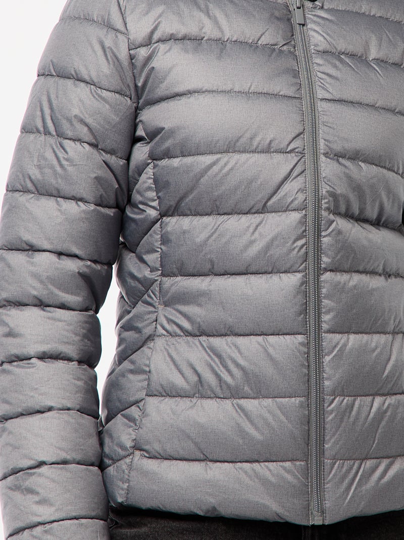 Doudoune légère matelassée et déperlante Gris - Kiabi