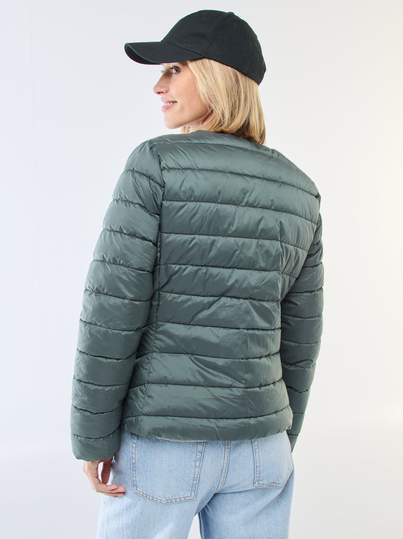 Doudoune légère matelassée et déperlante Kaki - Kiabi