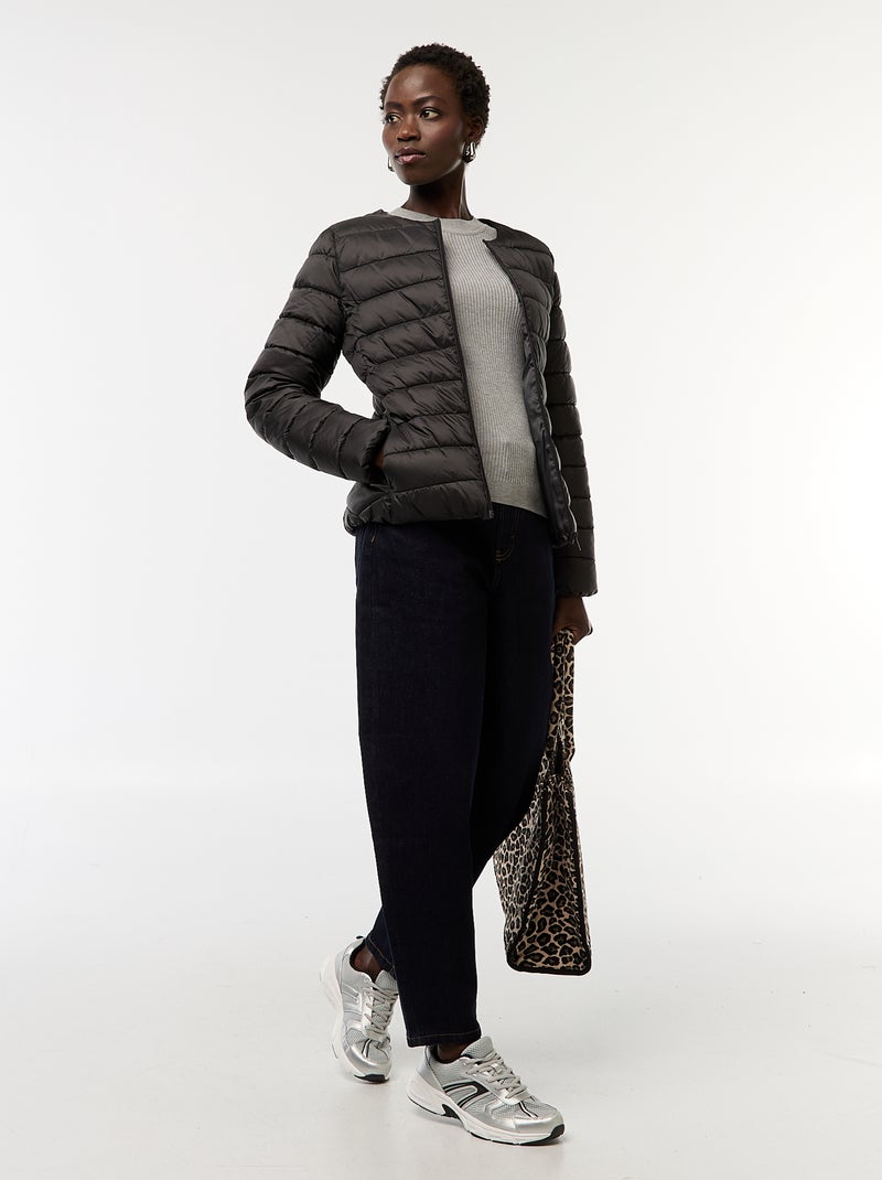 Doudoune légère matelassée et déperlante Noir - Kiabi