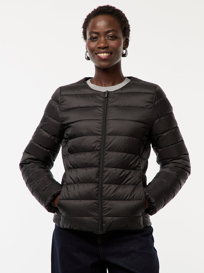 Doudoune légère matelassée et déperlante Noir - Kiabi